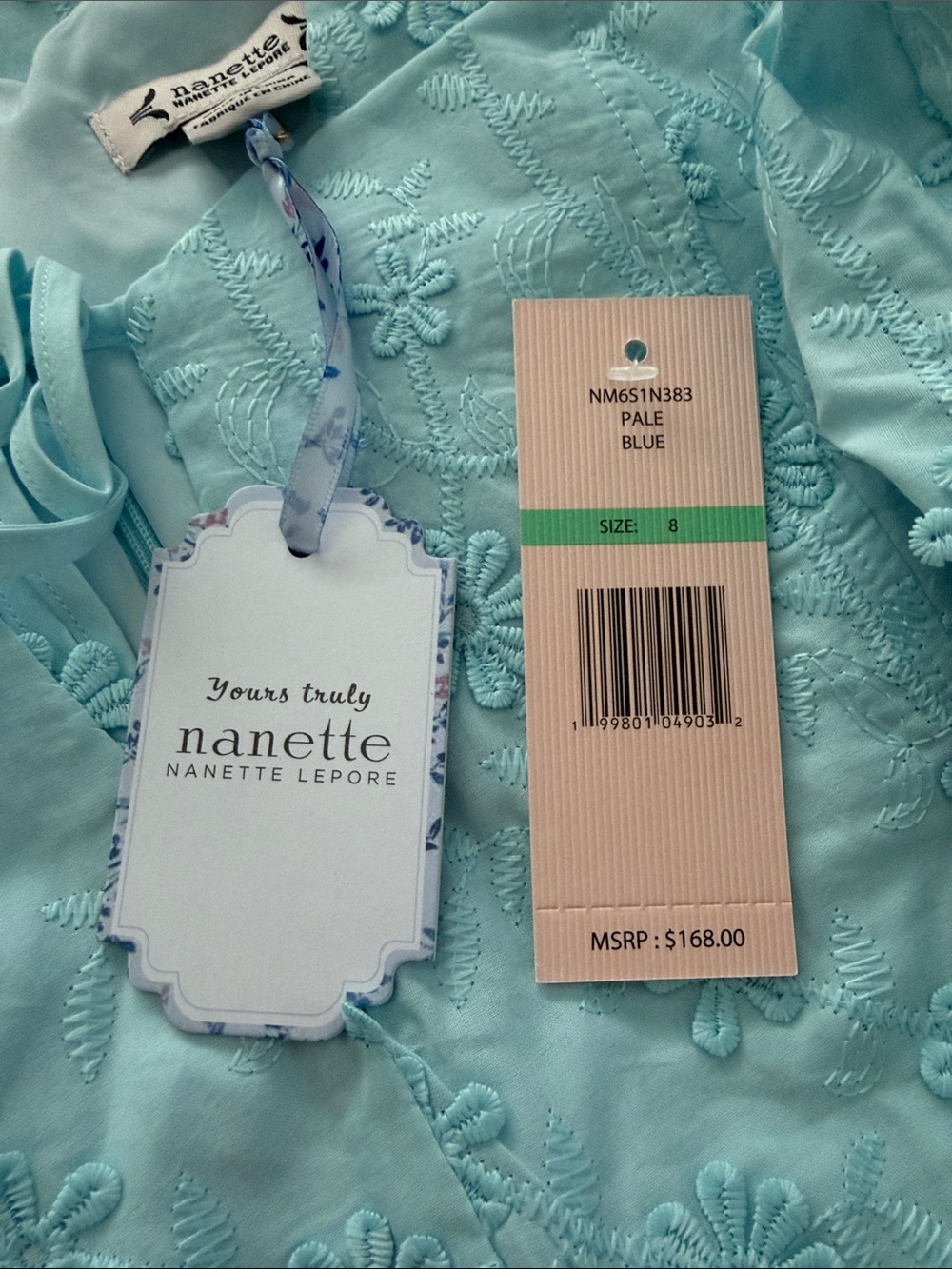 Nanette Lepore Puff Sleeve Floral Applique Mini Dress - Picture 5 of 5